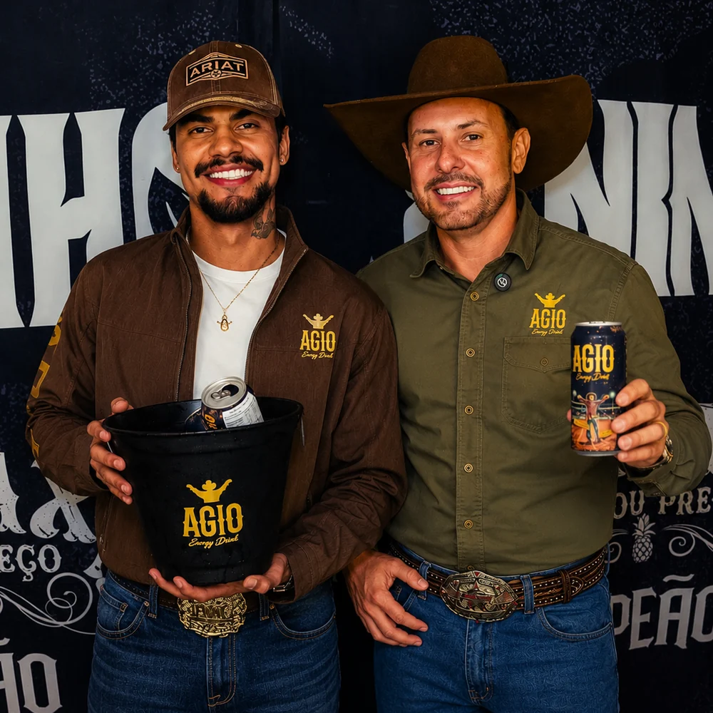 O balde e a lata da AGIO no evento